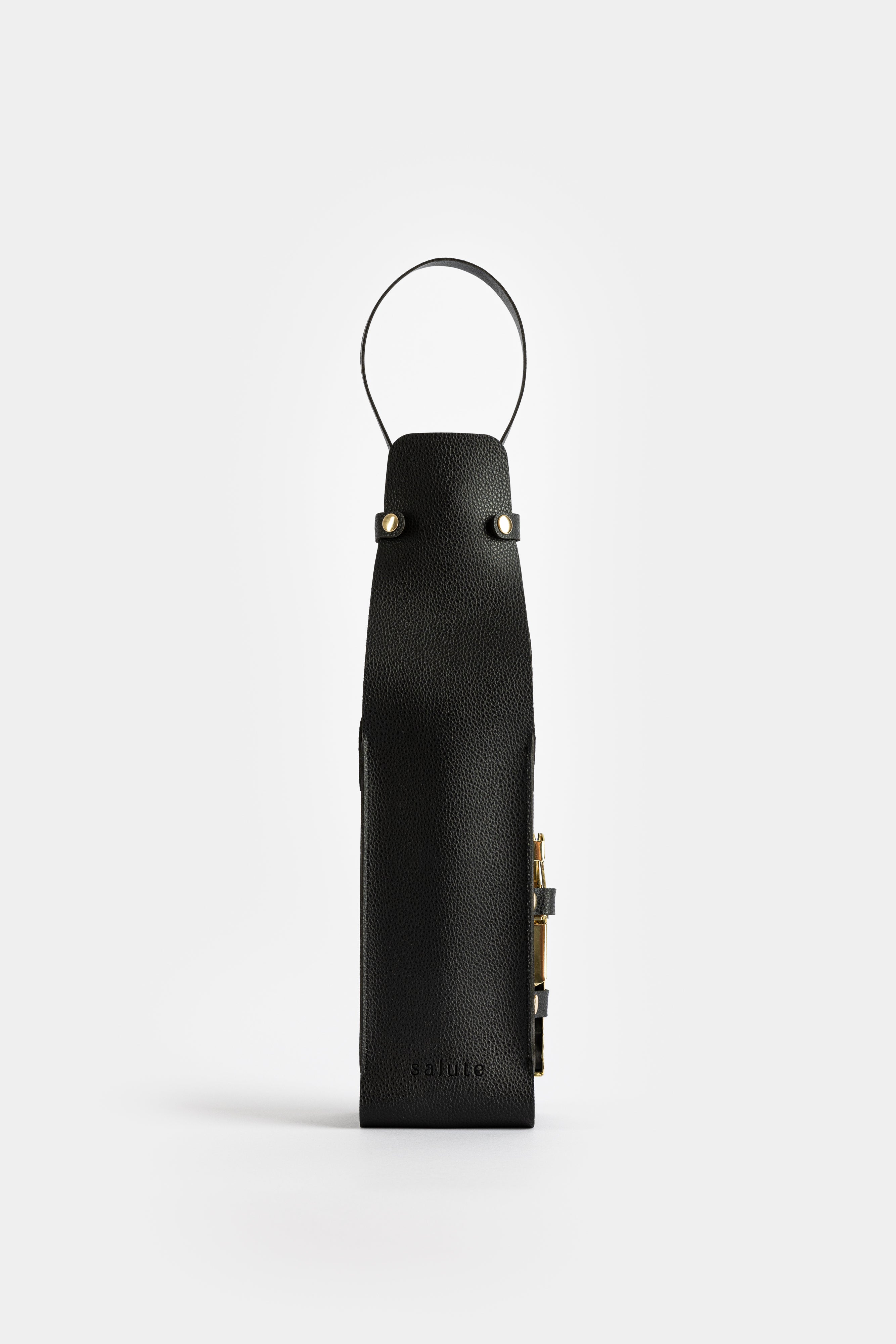 Wine Bottle Carrier with Corkscrew - Black – Salute